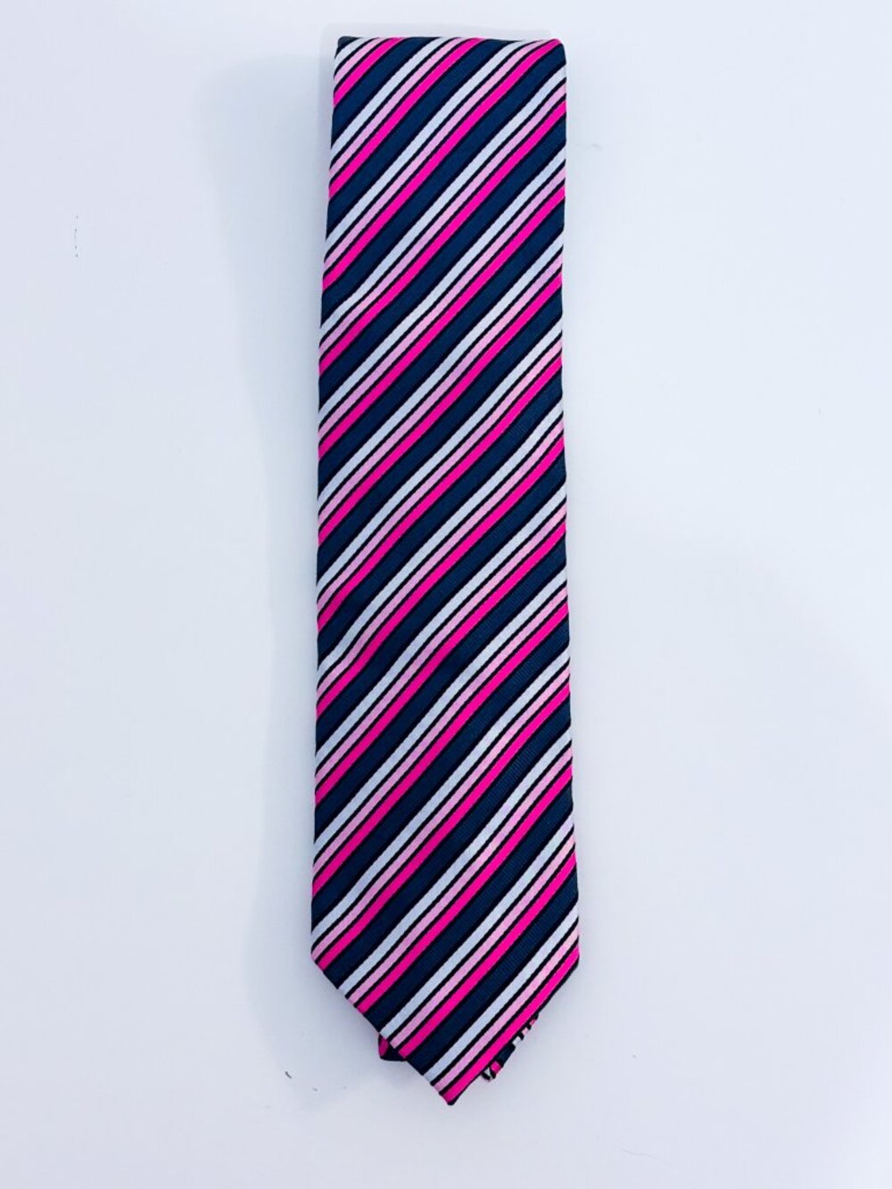 RAFAELLE Pink Striped Silk Tie | Classic Business Formal